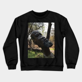 Wooden sculpture at Victoria Falls Crewneck Sweatshirt